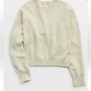 New Aerie Women's Cropped Crew Sweater in Ivory Size M